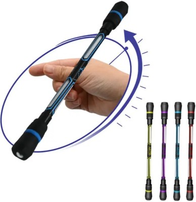 Cravstat Rolling Finger Rotating Pen Spinning Spinner Pen Refill Stress Releasing Gel Pen(Pack of 4, Blue)