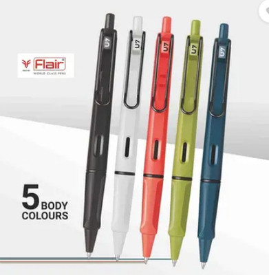 FLAIR ZOOX U7 Roller Ball Pen Pick any 3 Ball Pen(Pack of 3, Ink Color - Blue)
