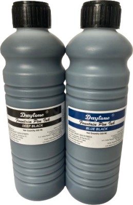 Daytone Fountain Pen Ink- 500ml Ink Bottle(Pack of 2, Blue Black, Deep Black)