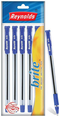 Reynolds Brite Ball Pen(Pack of 5, Ink Color - Blue)