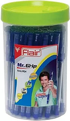 FLAIR FLAIR Mr.Grip Ball Pen(Pack of 100, Ink Color - Blue)