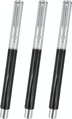 Ab Sab Black Silver Regular Pen Ball Pen(Pack of 3, Ink Color - Blue)