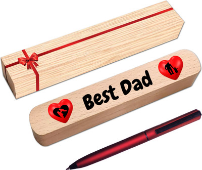 Klowage Saint Slim Ball Pen with Best Dad Father Papa Gift box and Bag Ball Pen(Ink Color - Blue)