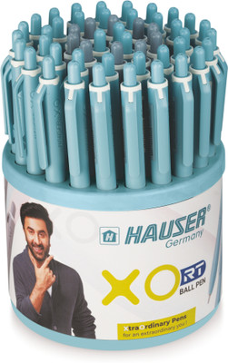 HAUSER XO Retractable Ball Pen(Pack of 50, Ink Color - Blue)