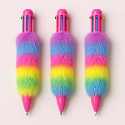 SUHANI COLLECTIONS Feather Pens Ball Pen. with 6 ink colours for kids (pack of 3) Ball Pen(Pack of 3, Ink Color - Multicolor)