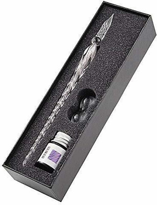 Levin Crystal Glass Dip pen Fountain Pen Ink Holder Set Calligraphy(Ink Color - Multicolor)