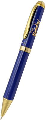 UJJi Birthday Gift Pen Glossy Blue colour in Golden Part with Top Stone Ball Pen(Ink Color - Blue)