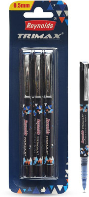 Reynolds Trimax Roller Ball Pen(Pack of 3, Ink Color - Blue)