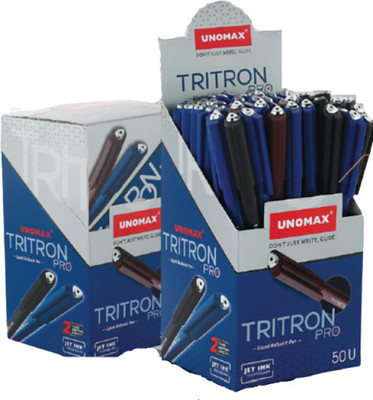UNOMAX Tritron Pro (50pcs Stand- 35 Blue, 12 Black, 3 Red) Ball Pen(Pack of 50, Ink Color - Blue, Black, Red)