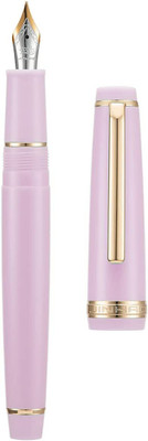 Gold Leaf J82 Plastic Fp With Converter 0.5MM Fine Nib Chrome Gold Trim Set Of 1 Pcs Pink Fountain Pen(Ink Color - Blue)