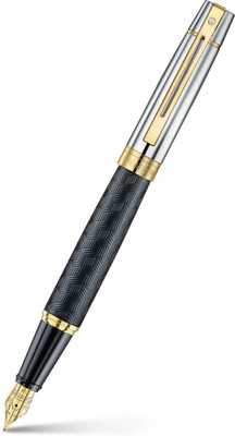 SHEAFFER SH 300 E9347 Engraved Matt Black With Pvd Gold Trims (Medium Nib) Fountain Pen(Ink Color - Black, Blue)