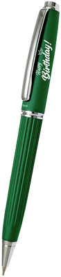UJJi Happy Birthday Logo Lining Pattern Green Colour Metal Ball Pen(Ink Color - Blue )