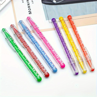 SHOPONIL 6Pcs Colorful Maze Puzzle Pen, Stress Relief Gaming Ball in Maze Puzzle Game Ball Pen(Pack of 6, Ink Color - Black)