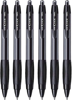 uni-ball XSGR7 Click 0.7 mm Retractable Gel Pen | Waterproof & Smooth Flow Ink | Smart Gel Pen(Pack of 6, Ink Color - Black)