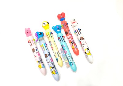 Prezzie Villa 10in1 BTS Kpop pens Ball Pen(Pack of 6, Ink Color - Green, Blue, Purple, Red, Black)