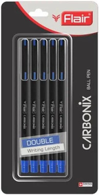 FLAIR Carbonix Pack of 5 Ball Pen Ball Pen(Pack of 5, Ink Color - Blue)
