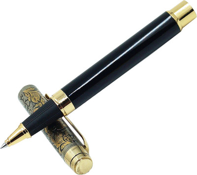 JINHAO Juno Black Color Premium Metal Body (Brass) Best Gift For Men & Women Executives Roller Ball Pen(Ink Color - Blue)