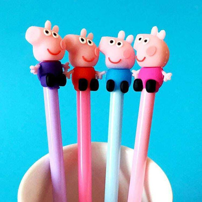 TheCubbyCart Peppa pig pens / Kids Cartoon Pen Gel Pen(Pack of 6, Ink Color - Blue)