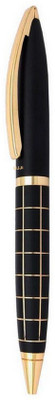 UJJi Matte Black Check Pattern Golden Clip Metal Ball Pen(Ink Color - Blue )