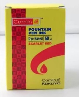 Camlin Kokuyo fountain pen ink Ink Bottle(Pack of 2, Ink Color - Red)
