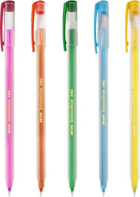 Win Smoothie 80 Blue Pens | 0.7 mm Tip | Smooth Writing | One Time Use | Use & Throw Ball Pen(Pack of 80, Ink Color - Blue)