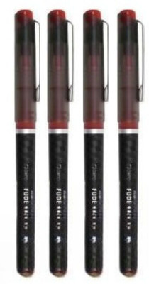 OHTO Fude Ball bio 1.5mm Free Ink Roller Pen Pigmented Waterproof/Fadeproof Ink Gel Pen(Pack of 4, Ink Color - RED INK MADE IN JAPAN)