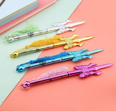 Nishee Beats Warrior Trishul Sword Style Gel Pen(Pack of 4, Ink Color - Blue)