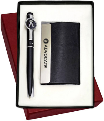 UJJi Advocate Gifts Pen and ATM Card Holder Pen Gift Set(Pack of 2, Ink Color - Blue )