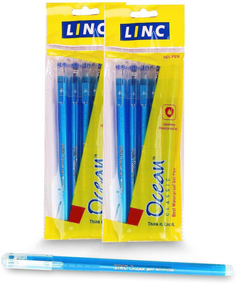 Linc Ocean Waterproof Gel Pen(Pack of 10, Ink Color - Blue)