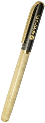 UJJi Advocate Pen in Magnetic Cap real wood body with Gold Part Roller Ball Pen(Ink Color - Blue)