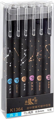 Sawkirp darshraj 6 Piece Erasable Galaxy Constellation pen Gel Pen(Pack of 6, Ink Color - Blue)