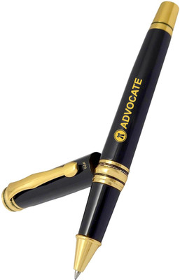 UJJi Advocate Logo Brass Material Black Color German Refill Fitted Roller Ball Pen(Ink Color - Blue)