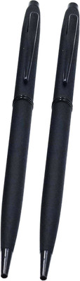 auteur Iris Black Color Matt Finish Stunning , Luxury Slim Ball Pen Gift Set(Pack of 2, Ink Color - Blue)