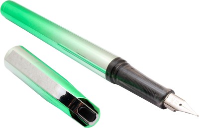 Ledos Yiren 100 Dual Tone Silver & Green With Metal Clip Fountain Pen(Ink Color - Converter & Cartridges system)