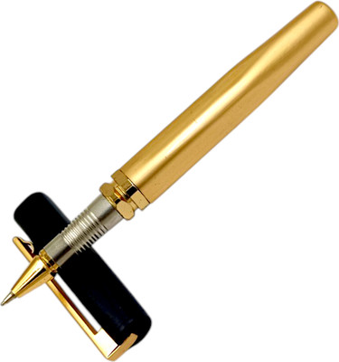 auteur Luxury 108 Golden Color Metal Body Student Pen With Black Cap Best Gift Roller Ball Pen(Ink Color - Blue)