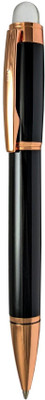 UJJi Top Glass Black Body Rose Gold Design Ball Pen(Ink Color - Blue )