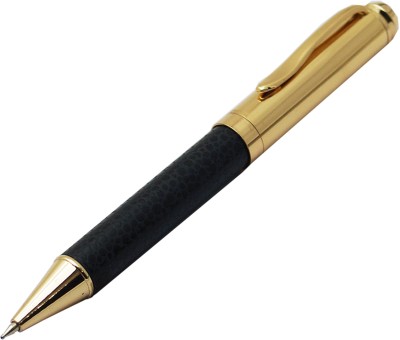 auteur Zen Black Colour With 24 Ct Gold Plated Trims With A Diamond On Top , Designer Ball Pen(Blue)