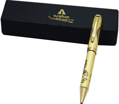 auteur Divine Series Metal Body Goddess Laxmi & Shubh Labh Engraved ,Gold-Plated Clip Ball Pen(Ink Color - Blue)