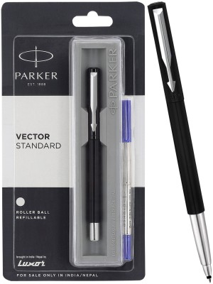 PARKER Vector Standard, Chrome Trim Roller Ball Pen(Ink Color - Blue)