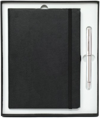 CROSS Coventry Chrome Ball Pen + Black Notenbook Pen Gift Set(Pack of 2, Black)