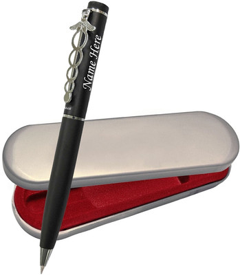 UJJi Doctor Logo Clip with Name Engraved Metal Ball Pen(Ink Color - Blue )