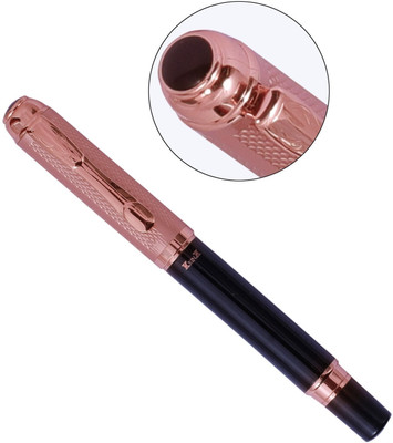 Krink KNP_PEN_R048 Unique Design with copper / black Color Combination Metal Body Roller Ball Pen(Ink Color - Blue)