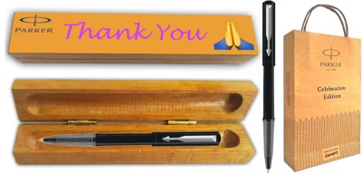 PARKER BETA NEO BALL PEN WITH SS With Wooden Thank You Wishing Gift Box & Gift Bag Ball Pen(Blue)