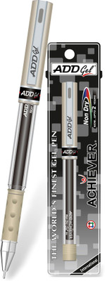 Add Gel GEL PEN Gel Pen(Pack of 10, Ink Color - Black)