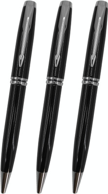 Ab Sab Black Silver Premium Pen Ball Pen(Pack of 3, Ink Color - Blue)