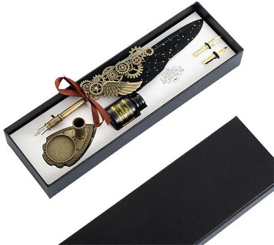 JITAHARAY Feather Pen and Ink Set Ink Converter(Ink Color - Black)