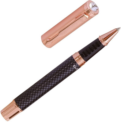 Krink KNP_PEN_R049 Unique Design with copper / black Color Combination Metal Body Roller Ball Pen(Ink Color - Blue)