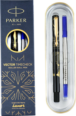 PARKER Vector Time check Chrome Trim Roller Ball Pen(Ink Color - Blue)