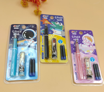 Paper Bear NA Fountain Pen(Pack of 3, Ink Color - Blue)