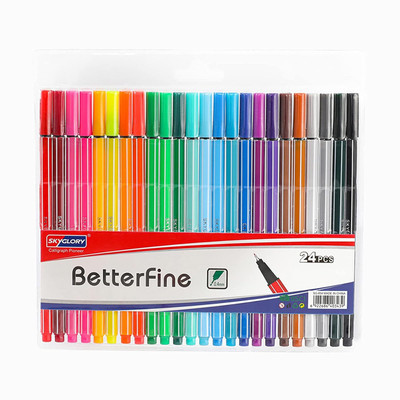 Kreative Kraft 24 Pens Fineliner Pen(Pack of 24, Ink Color - Multicolor)